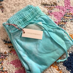 LoveShackFancy Turquoise sweatpants